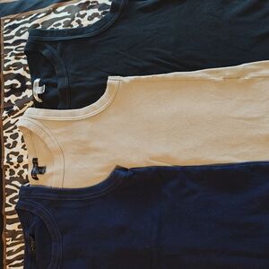 Banana Republic tanks 3 Pack Black, Tan, and Blue